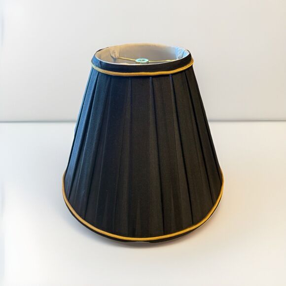 Royal Designs, Inc. Empire English Pleat Lamp Shade, BSO-724-14BLKGL, 10 x 14... - Picture 1 of 5